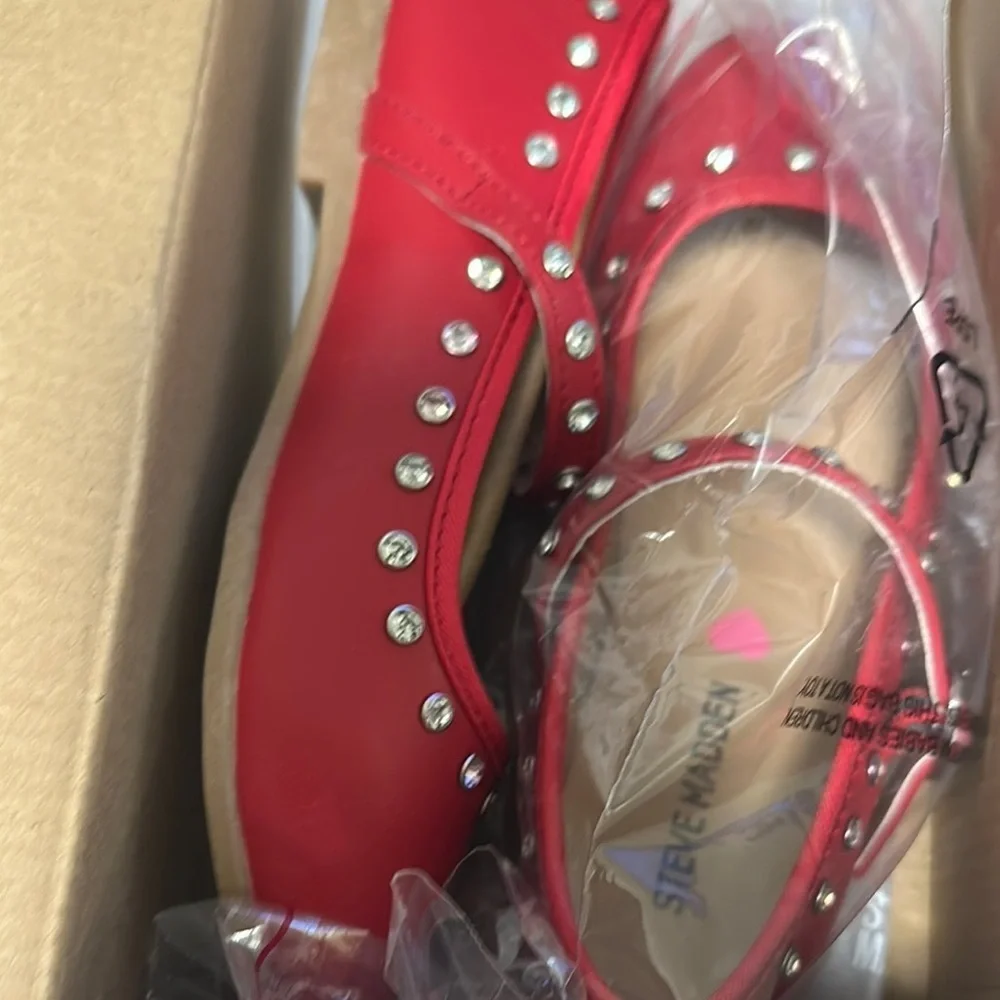 red steve madden dress shoes Steve Madden Women's Lanti Ballet Flats - Red - Size 9
